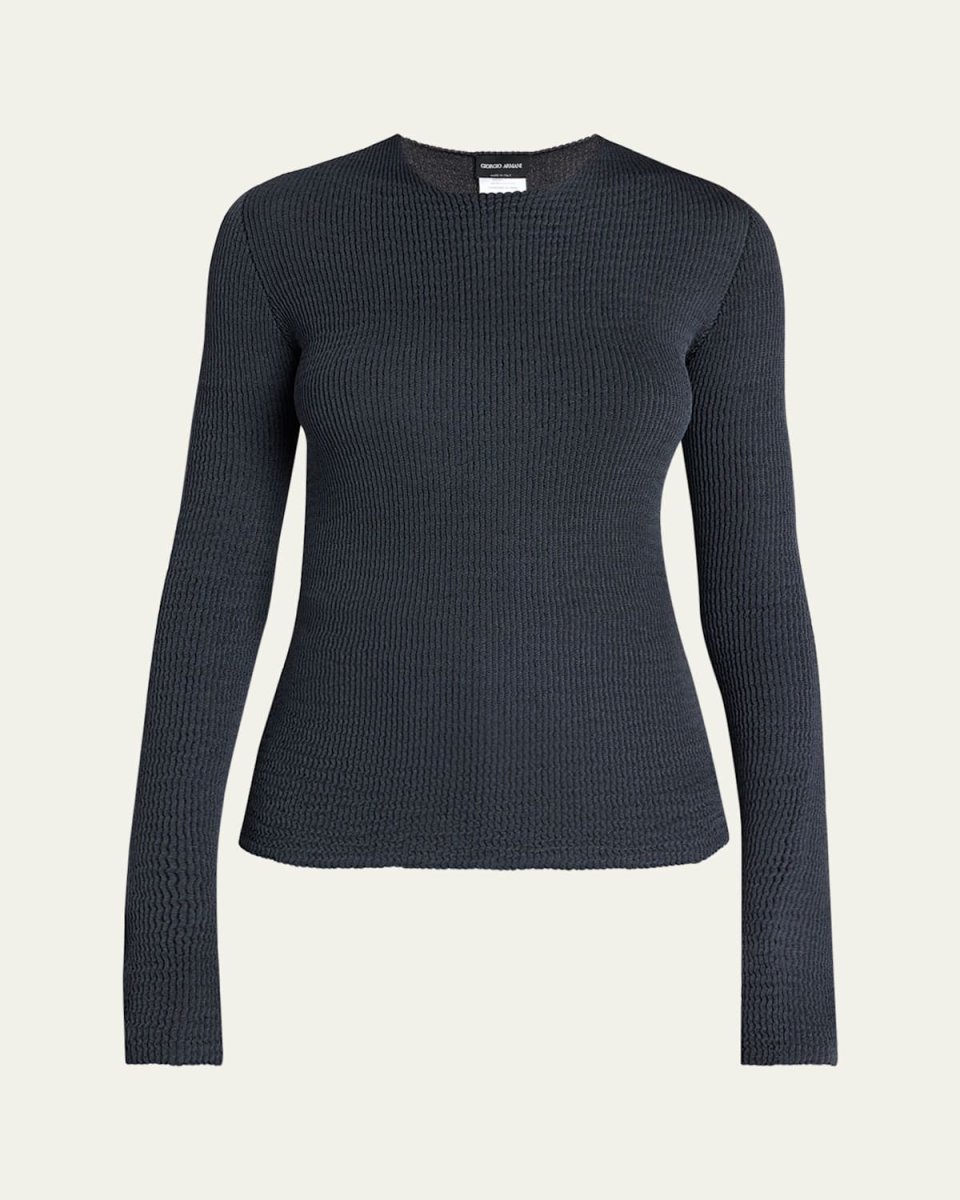 Textured Viscose-Blend Sweater